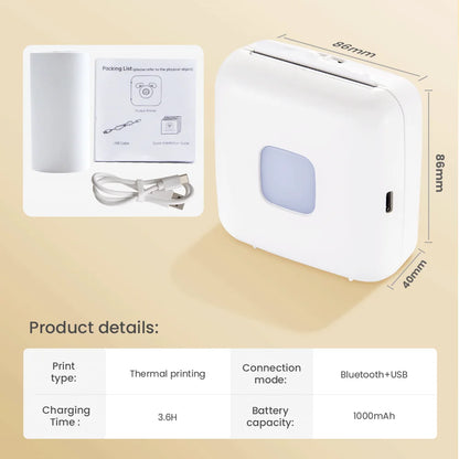 TP6 Pocket Sticker Printer,Portable Bluetooth Pocket Phone Printer for Anatomy Flashcards, Journal, Photos, Notes, Kids Gift