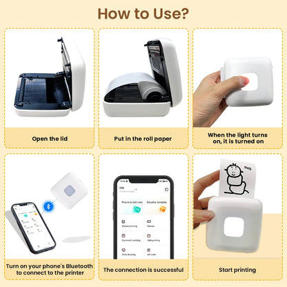 TP6 Pocket Sticker Printer,Portable Bluetooth Pocket Phone Printer for Anatomy Flashcards, Journal, Photos, Notes, Kids Gift
